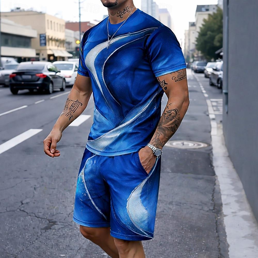 

Men s Tees sets Summer Tops Short Sleeve Short Pants Crew Neck Casual Trendy Daily Vacation XL