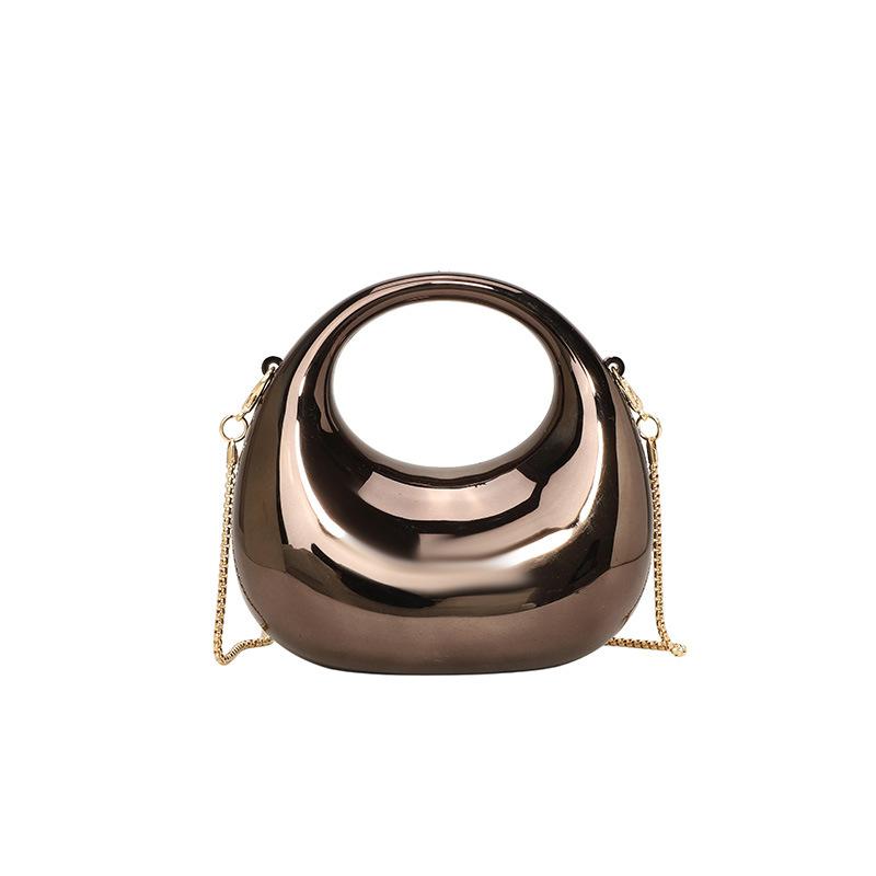 Mini Goldene Abendtasche Handtaschen Luxus Designer Umhängetaschen Lustige Form Party Hochzeit Acryl Glänzende Clutch Tasche