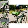 Classic Retro Bike Saddle Green With Rivet Accents Durable Padded Seat For Commuters