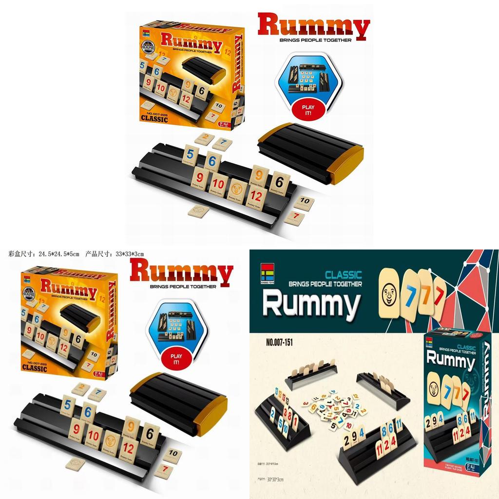 Rummy Number Card Game With Plastic Material For Family Fun And Brain Development