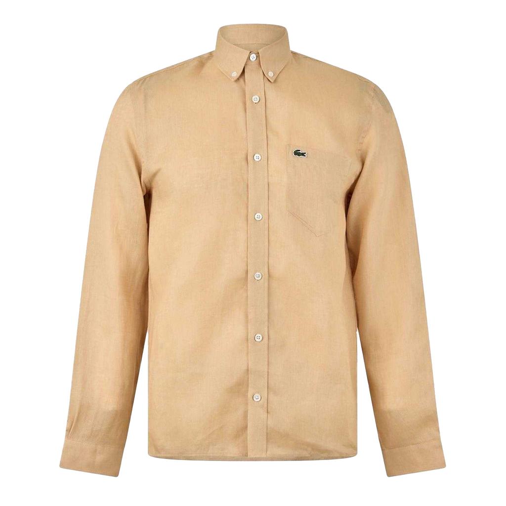 Lacoste Mens Logo Linen Shirt