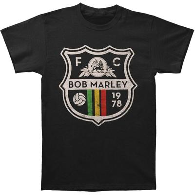 Men's Bob Marley Rasta Soccer Crest T-Shirt Mens Womens Tees Top  Black