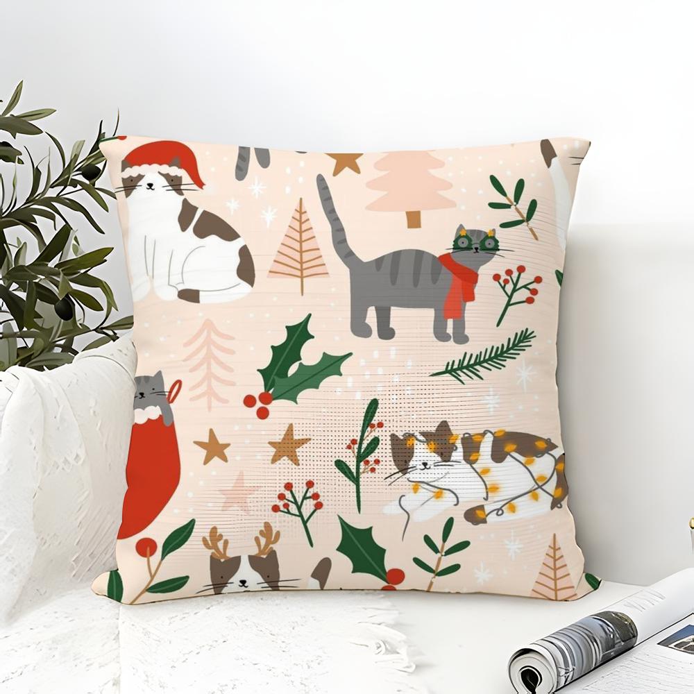 Simple Color Animal Illustration Patterns Pillow Case Linen Pillow Case Sofa Home Decor Cushion Cover Cushion Cove