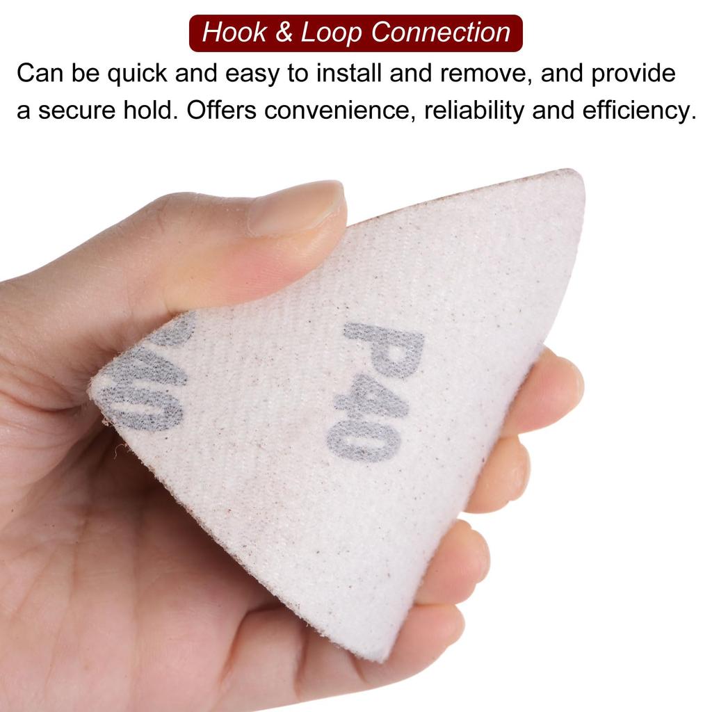 uxcell Triangular Hook and Ring Sandpaper Aluminum Oxide Sanding Pad Random Orbital Mouse Sander Paper Vibration Details Multi Tool Sheet 40 Grit Pack