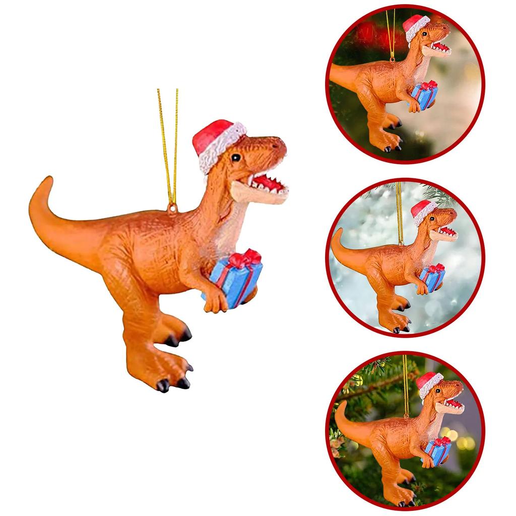 Dinosaur Christmas Ornaments Xmas Tree Christmas Decorations Creative Decoration Pendant Accessories New Year Party 2024