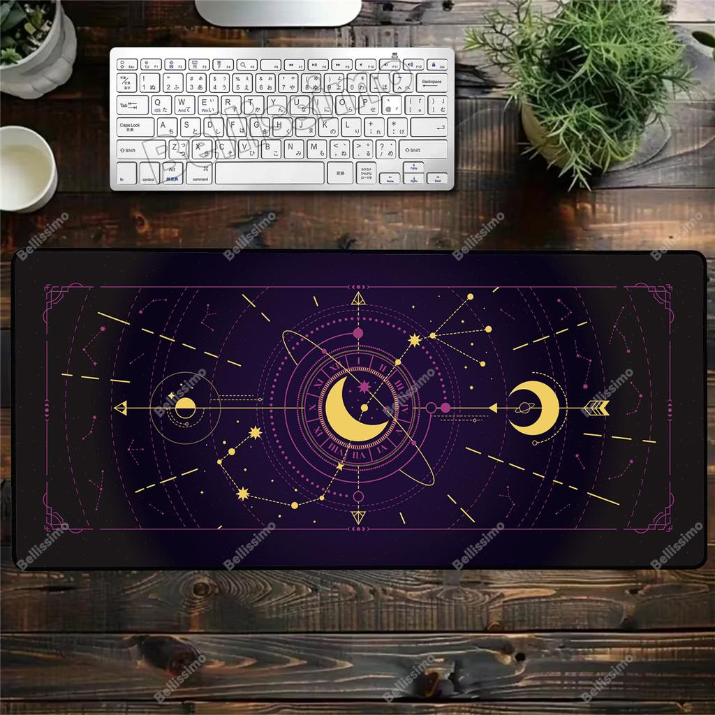 Art Moon Tarot Card Mouse Pad HD Black PC Gamer Constellation XXL Kawaii Accessories Big Carpet Home Office Setup Desk Mousepads