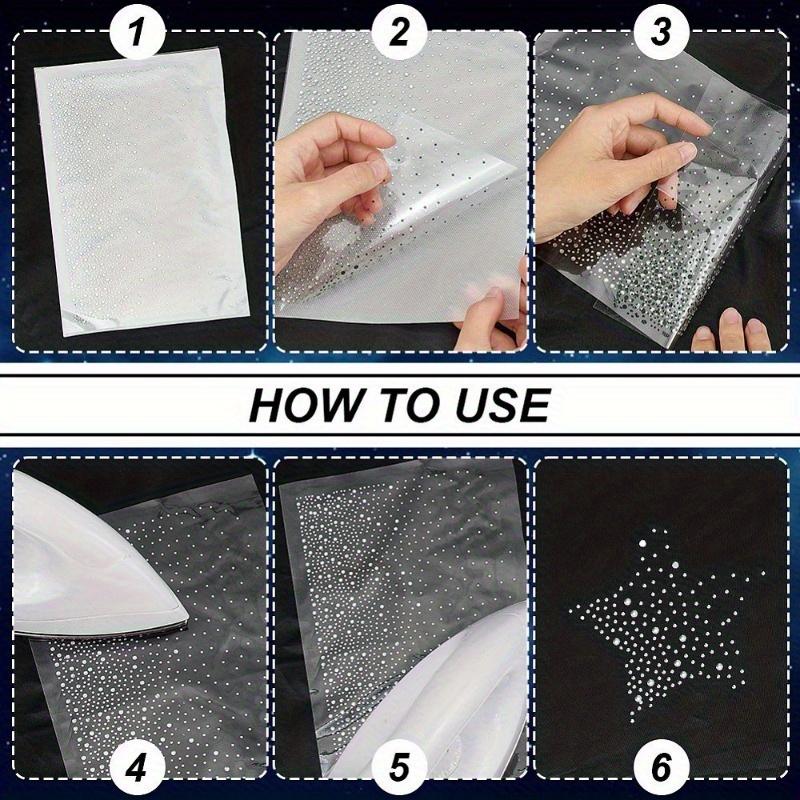 5 Sheet Rhinestone Iron On Transfers Rainy Layout Glass Rhinestone Hotfix Decoration Appliques Clear Crystal Rhinestone Hot Melt Decals Patches