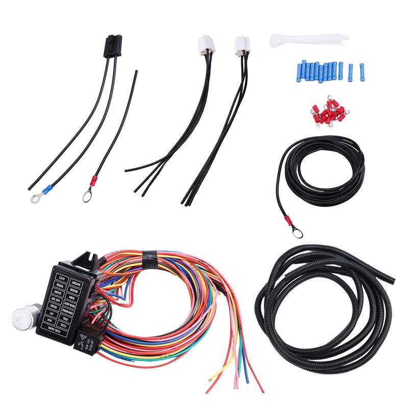 14 Circuit Wiring Harness Kit Car Modification Circuit For Chevy Ford Mopar Muscle Car Electrical Wire Harness