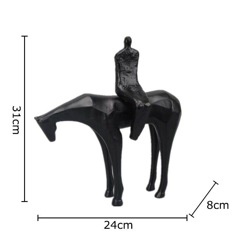 

Minimalist Horse Riding Character Sculpture Resin Handicrafts Desk Decoration Creative Abstract Ornaments Home Decor Accessories чёрный