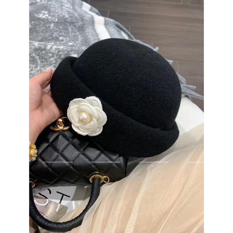 

Французький вовняний білий циліндр для жінок на осінь та зиму в стилі Хепберн Елегантний перлово-золотий капелюх Жіночий бере робить обличчя меншим one size