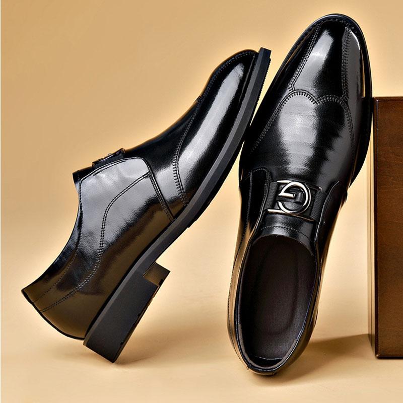 Fashion Luxury Mens Leather Shoes New Stylish Men's Shoes Pointed Oxford Wedding Leather Men Dress Shoes Gentleman Office Man Shoe