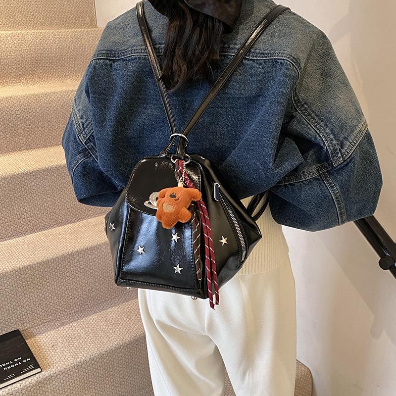 2025 new fashion trend versatile backpack women's bag shoulder bag high-end foreign style small backpack