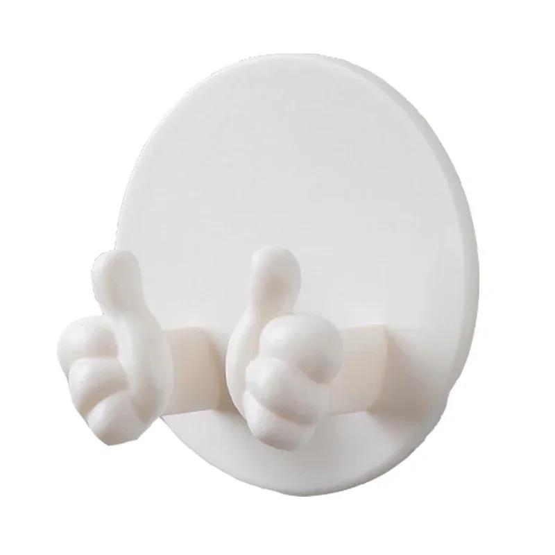 Creative Thumb Plug Holder Punching-free Wall Adhesive Key Bag Hanger Hook Bathroom Gadget Towel Razor Rack Kitchen Gadgets Hook