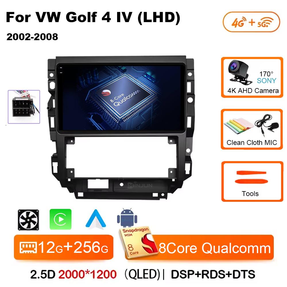 Car Radio Android 14 For Volkswagen VW Golf 4 IV LHD 2002-2008 Jetta MK4 Classics Qualcomm Multimedia Player Carplay GPS Auto