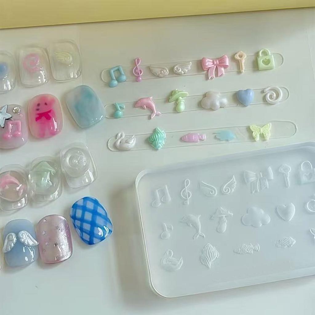 Silicone 3D Nail Embellishment Molds Various Shape Small Accessories Crafting Molds Present for Beauty Enthusiasts