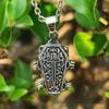 Dark Cross Skull Coffin Necklace With Open Design Pendant For Events Halloween