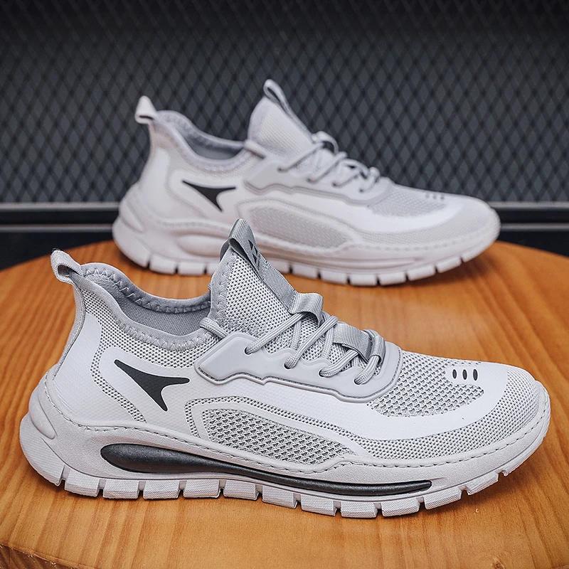 

Men s Shoes Mesh Outdoor Designed Retro Mans Casual Sneakers Trendy All-match Hard-wearing Student s Sport Male Shoe New Fashion 39 бежевый