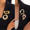 Accessories Simple Wind Liquid Irregular Brooch Fashion Metal Lava Brooch Women