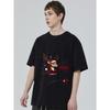 Christmas T Shirt Black Reindeer with Santa Hat and Scarf Merry Christmas Text Holiday Party Wear