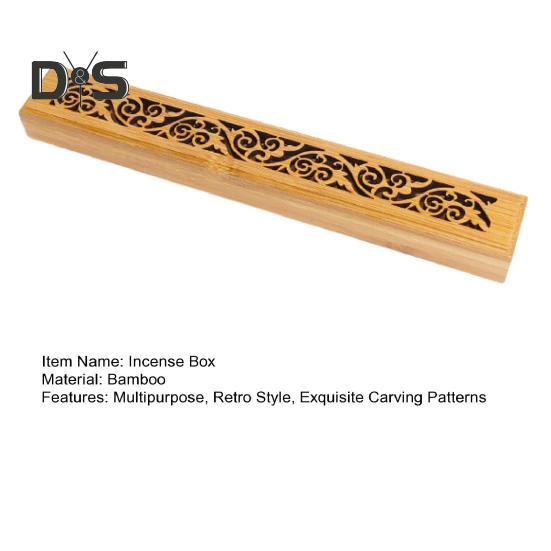 Cutie de Tămâie din Bambus Arzător de Tămâie Retro Suport Tămâie Sculptat Colector de Cenușă pentru Meditație Somn Reducerea Stresului Decor Cameră de Ceai