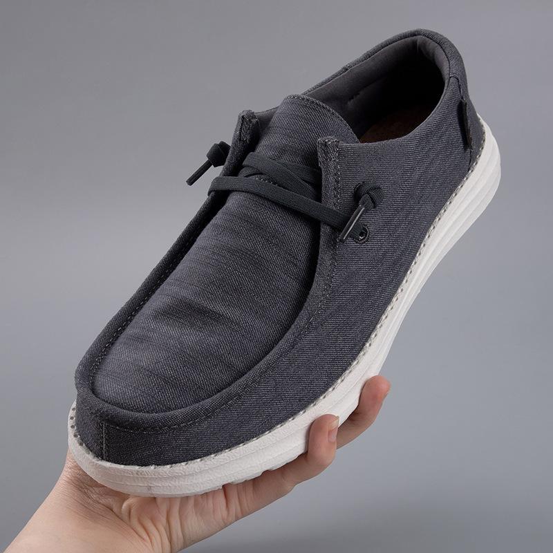 Spot Temu Xiyin Large Size Canvas Casual Shoes Men's Loafers Cloth Shoes Fisherman Shoes Canvas Loafers