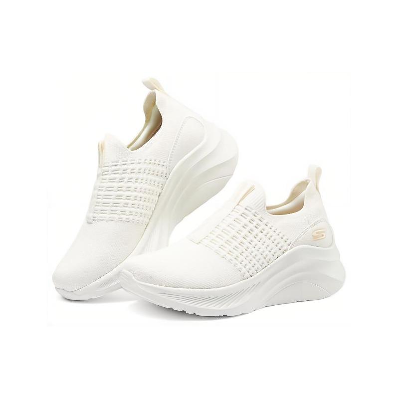Skechers Women Mesh Slip On Low Top Casual Shoes Cream White 117514-OFWT
