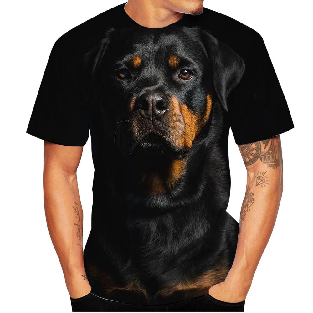 German Shepherd Dog Rottweiler T-Shirts Animal 3D Printed Streetwear Fashion Men's T-shirts