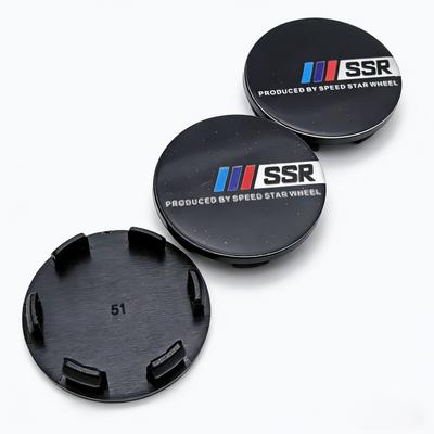 4pcs 51mm 46mm SSR Logo Emblem Badge Car Wheel Center Caps Rim Hub Center Dust Cover Wheel Hubcaps Replace Car Accessrories