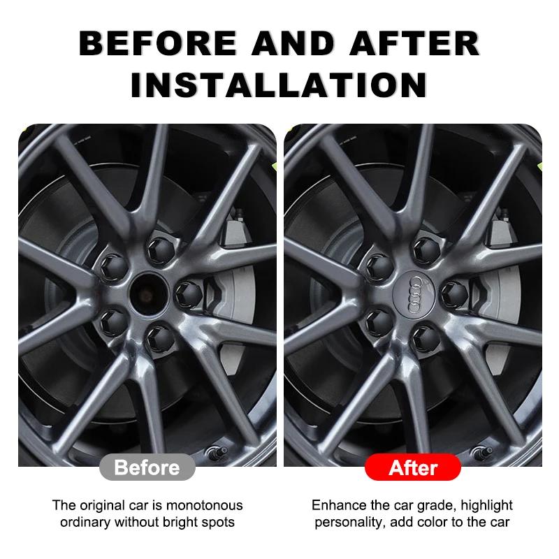 For Audi A5 4pcs 60mm 61mm 68mm 69mm Audi Hub Caps Car Wheel Center Caps for Audi A3 A6 Q3 B5 B6 B7 A8 A5 A4 C6 C5 C7 A7 B8 B9 Q7 8P 8V 8L