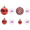 Christmas Ornament Set with 150 LEDs 61 Pcs Red Plastic