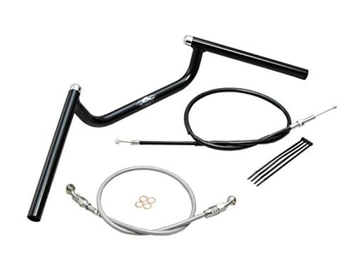 HURRICANE Condor Handlebar Full Stainless for and Kit, Black, Steel, MT-25 MT-03 (HBK691BS)