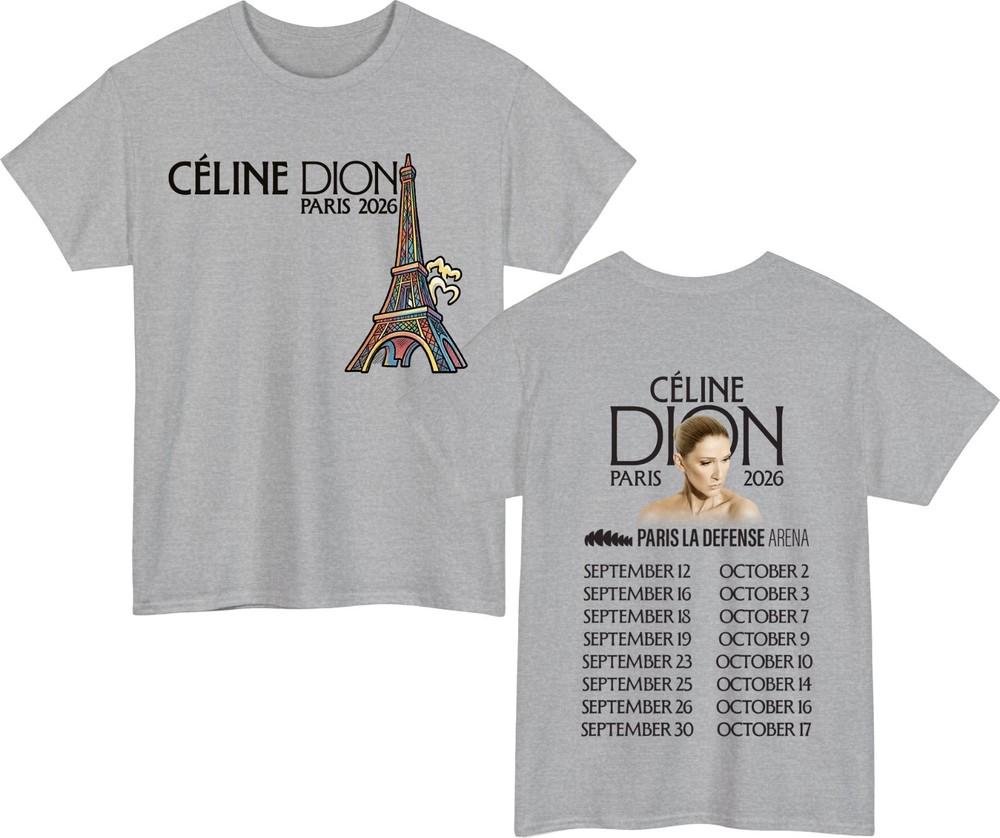 Celine Dion Parīze 2026 Mūzikas T-krekls