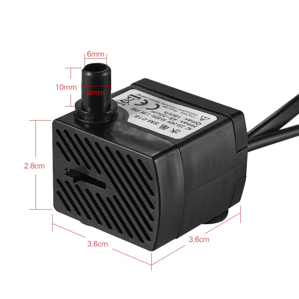 180L/H 2.5W Submersible Water Pump with 4 LED Light Ultra Quiet for Pond Aquarium Fish Tank Tableto