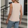 Summer Pleated T-shirt Chiffon Hollow Sleeveless Top