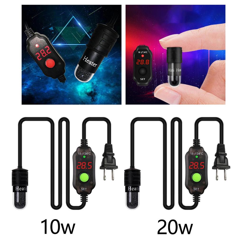 Aquarium Tank Heater Submersible Thermostat Heat Rod Heating Lamp Adjustable Temperature for Turtle Betta Pet Feeder