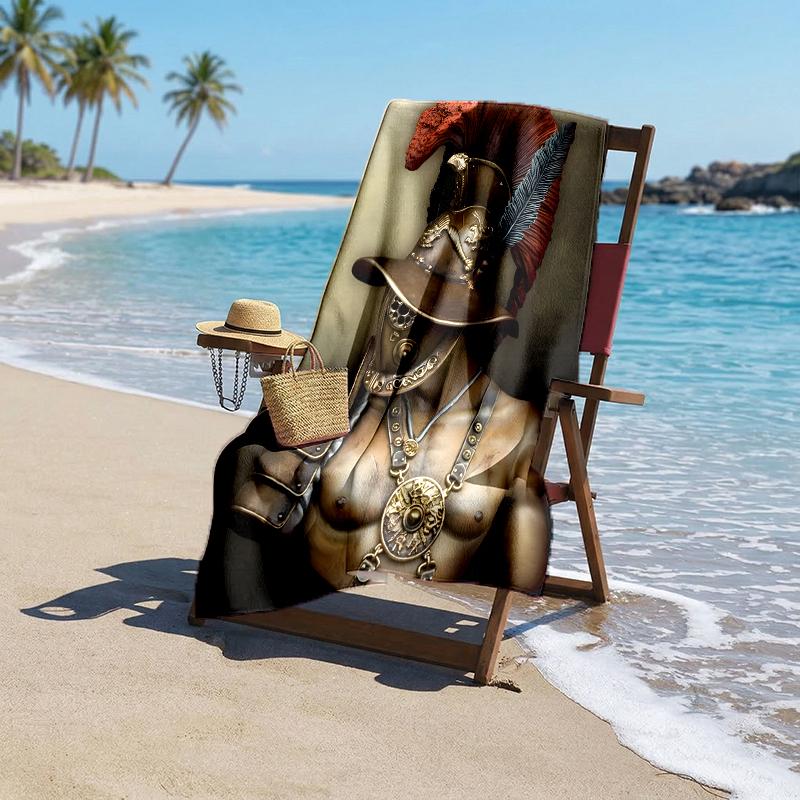 Gladiator Helmet Fashion Beach Towel: Ideal for Summer Adventures Soft, absorbent and quick drying suitable for swimming and bathing