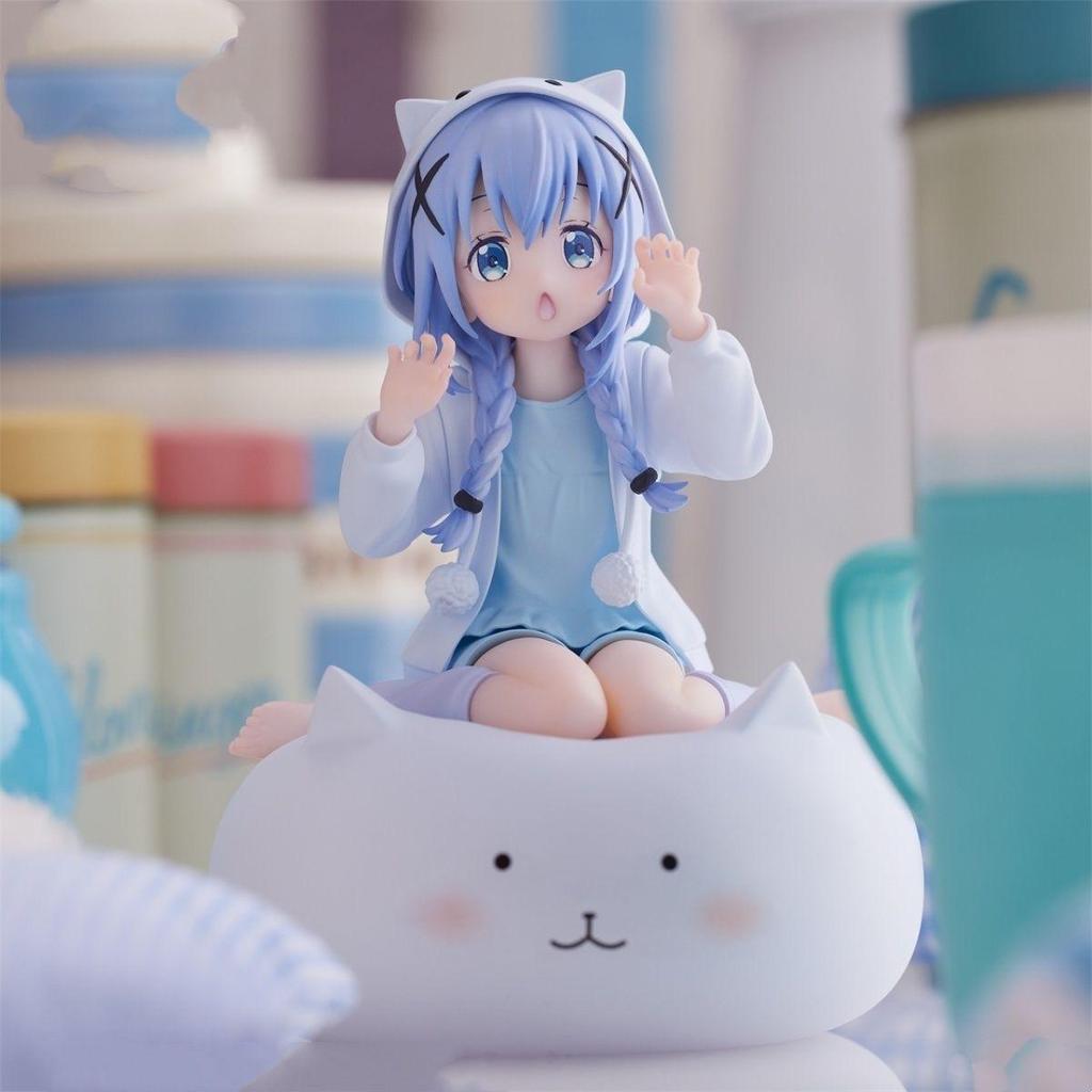 Chino Kafuu Cat Ear Figurine - Anime Character Collectible for Desk & PC Case Decoration