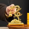 Chinese Feng Shui Golden Dragon Incense Burners with Hulu Fragrance Plate Auspicious Animal Statue Home Office Meditation Decor
