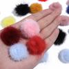 10pcs 3cm Faux Mink Fur Pompom Colorful Fur Pom Poms Balls For DIY Handmade Clothing Sewing Headwear Earrings Decor Accessories