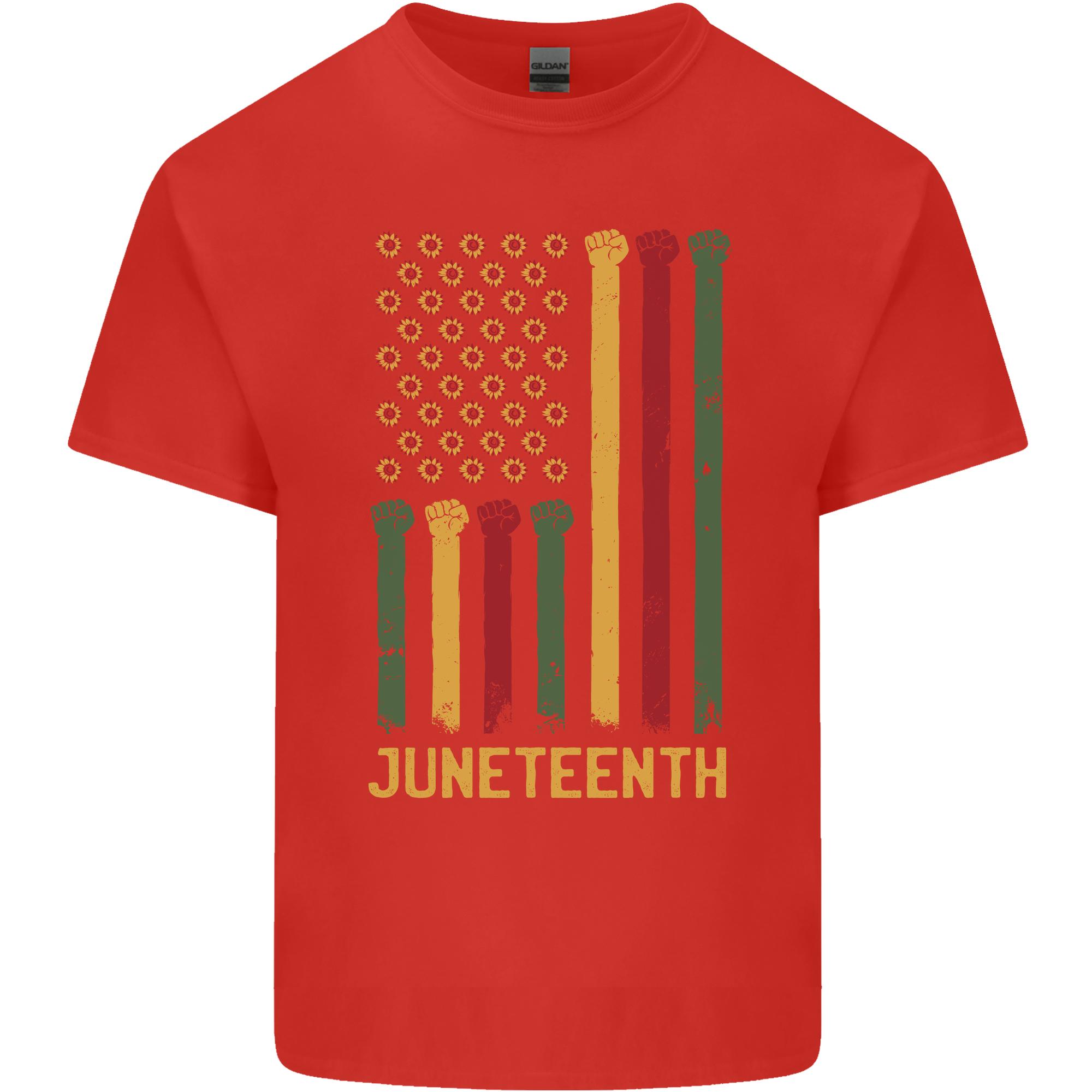 Juneteenth EUnisexcipation Day USA Flag Unisexs Light Cotton TShirt S