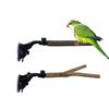 Parrot Perch Stand with Suction Cup Relieve Boredom Natural Wood Birds Toy for Cockatoo Macaw Parakeet