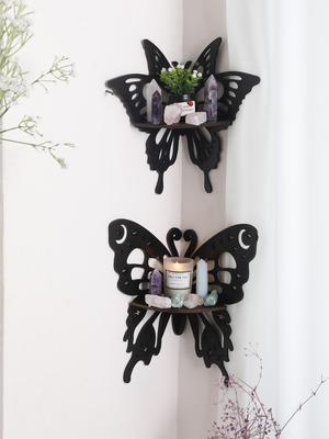 Schmetterling Holzregal Kristallhalter Regale Boho Heimdekoration Wandeckregal Raumdekorationen Ästhetisch für Wohnzimmer Geschenk