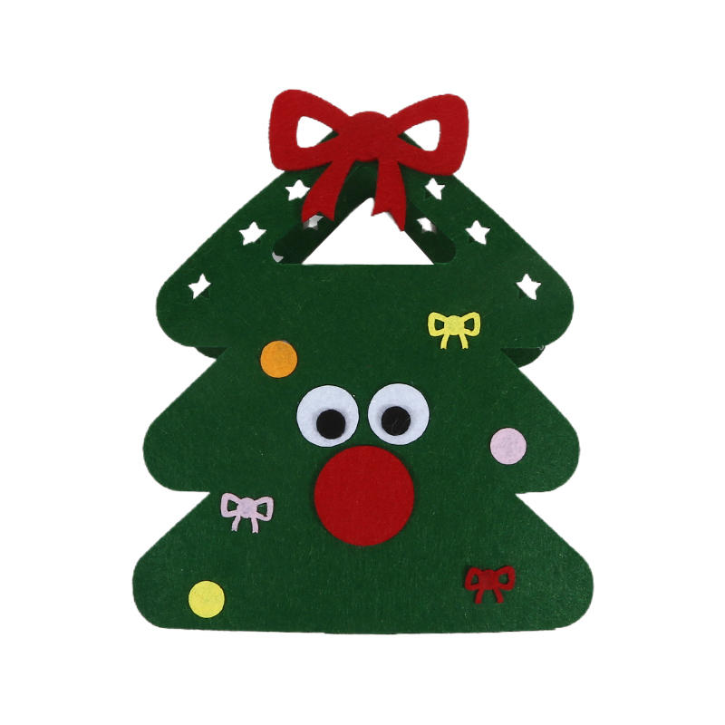 Cute Christmas Tree Treat Pouch Santa Claus Elk Gifts Bag Portable Decoration Felt Cloth Candy Handbag