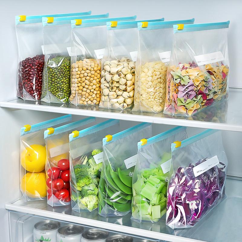 Zipper-Seal Airtight Refrigerator Storage Bags