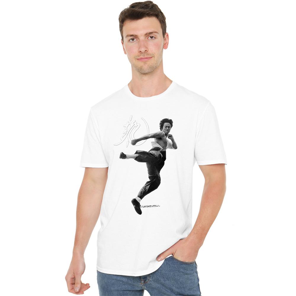 Bruce Lee Unisex Adult Flying Kick T-Shirt