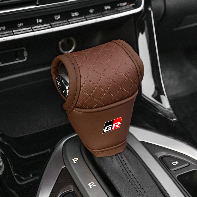 Car Gear Shift Protector Cover Leather Shift Knob Cover For Toyota GR Camry Chr Corolla Rav4 Highlander Yaris Prado Prius