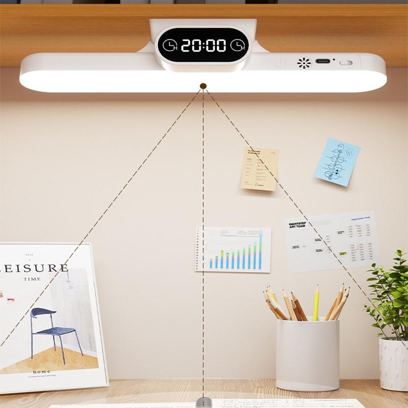 Desk Lamp Hanging Magnetic Clock Table Lamp LED USB Rechargeable Stepless Dimming Cabinet Closet Wardrobe Night Light