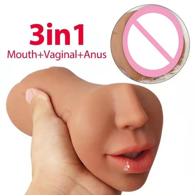 3 v 1 mužské masturbátory pro muže, vagina anus, orální sex, skutečné hluboké hrdlo, masturbace, letadlo, kalíšek, kouření, kapesní vagína, sexuální hračky