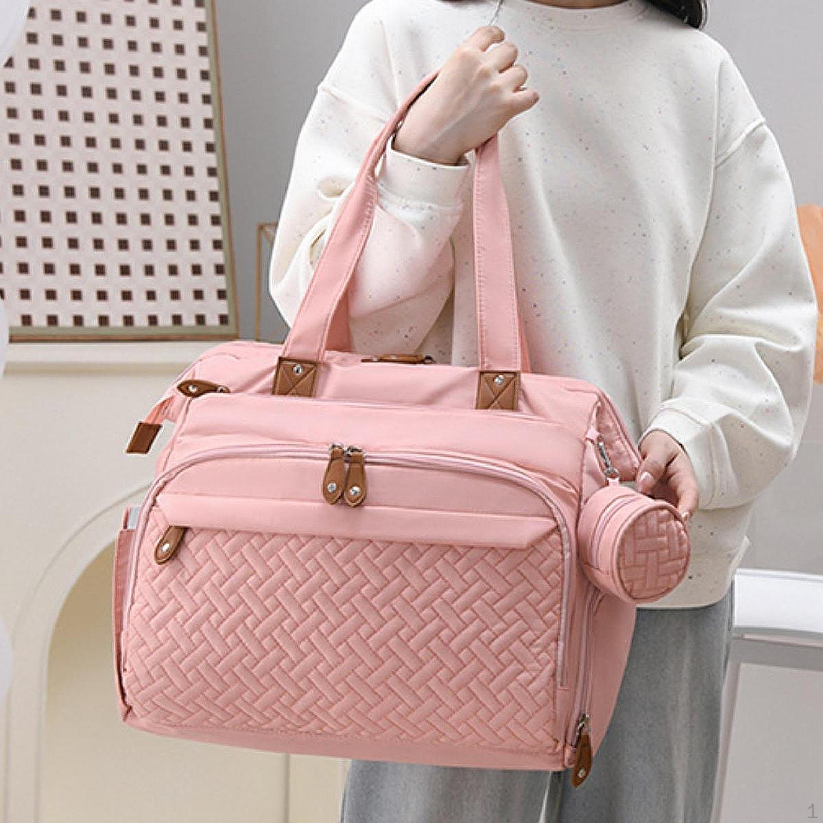 

Рюкзак-сумка для подгузников Чехол для пустышки Большой вместимости Практичный с отделением для обуви Путешествия для розовый