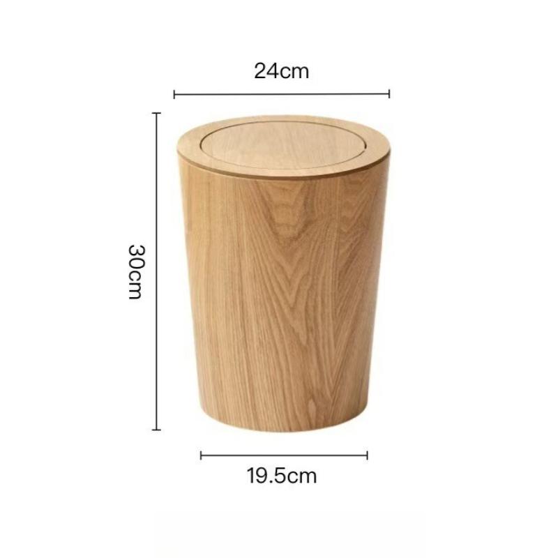 

Wooden Waste Bins Bedroom Large Capacity Trash Cans Modern Living Room Round Garbage Can Nordic Bathroom Litter Bin with Lid